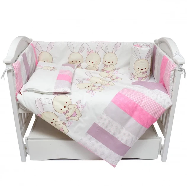 Постельный комплект 7 эл. Twins Dolce Друзья кролики 4060-D7-002, pink